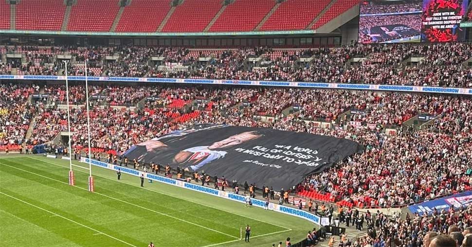 FaberExposize UK Honoured to Print Rob Burrows Memorial Banners for the Challenge Cup Final.