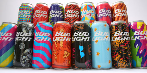 hp indigo budweiser light cans