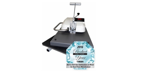 Insta Graphic Systems' Insta 256 Heat Press was awarded the Association's prestigious 2016 Product of the Year Partner Award along with Epson for the following category: Roll-to-Roll Dye Sublimation on Metal for Heat Press Manufacturer.