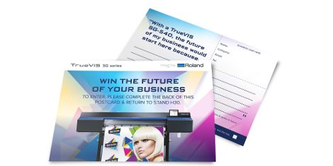 Roland DG is offering businesses the chance to win a new TrueVIS SG-540, the latest in Roland DG’s TrueVIS Print & Cut devices, at this years Sign & Digital UK