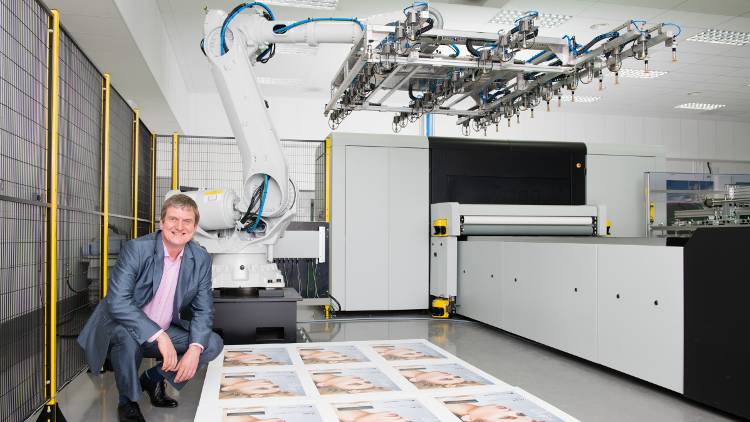 UK POS printer invests in Inca Digital Onset X3 with new robotic arm system supplied by Fujifilm as part of multi-million pound investment over three months.