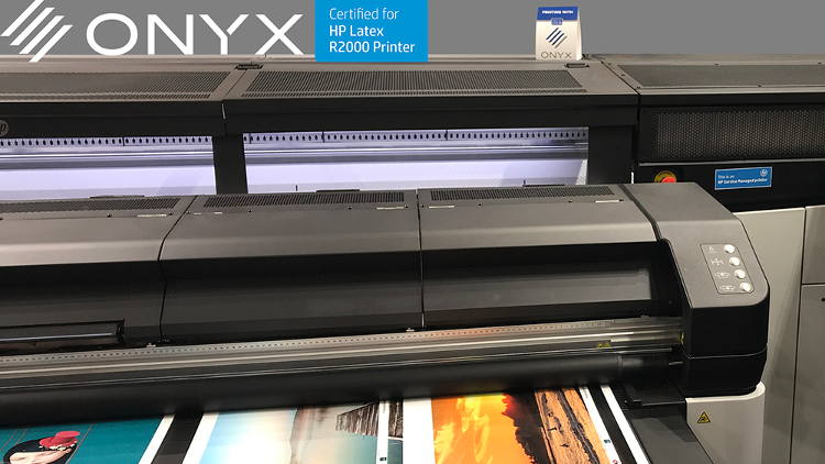 HP chose award-winning ONYX software last month during the FESPA Global Print Expo in Berlin to showcase the capabilities of the newly-unveiled HP Latex R2000 Plus printer with white ink technology.