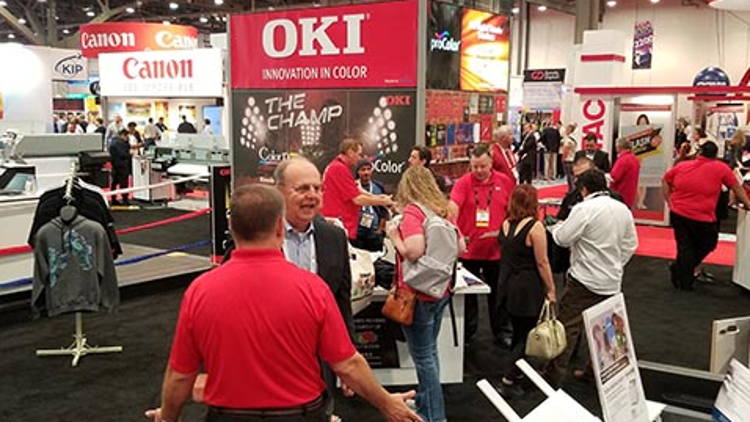 OKI exhibited their full line of Digital Transfer Printers, including the newest addition to the product portfolio - the Pro9541WT.