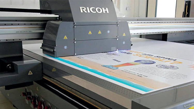 Ricoh Pro TF6250 large format UV flatbed printer delivers media versatility and productivity for sign & display and décor sectors.