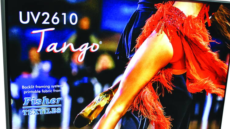 Fisher Textiles presents Tango Backlit fabric for UV and latex printing.