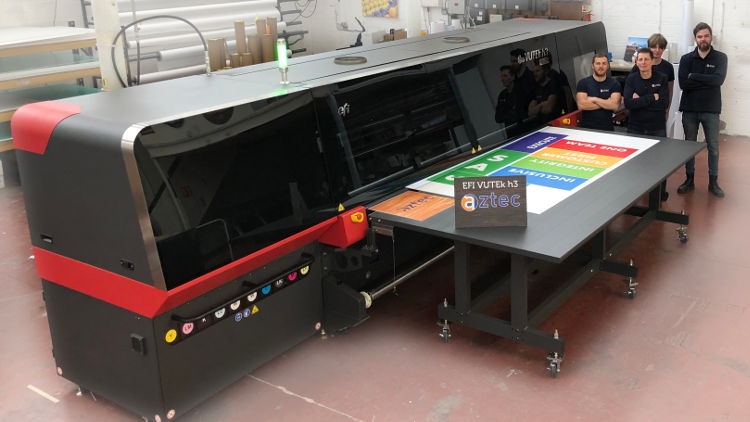 The EFI VUTEk h3 will replace the company’s EFI VUTEk GS 3250 printer, and will operate alongside its existing Esko X-44 digital cutting table, installed 18 months ago and also purchased from CMYUK.