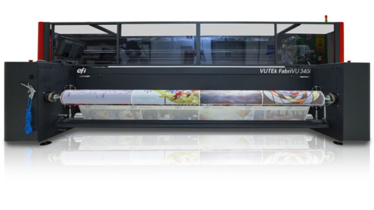 Kreativia expands service offering with EFI VUTEk FabriVU 340i dye-sublimation printer.