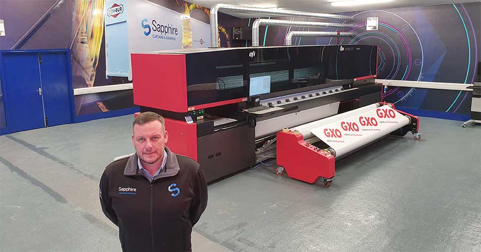 Stafford-based Sapphire Curtains & Graphics has invested in an EFI VUTEk Q3r printer from CMYUK.